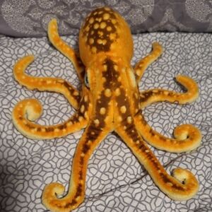 Fiesta Orange and Brown Stuffed Octopus